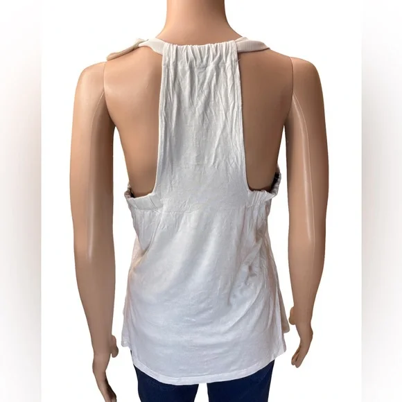 Stella Chic White Tank Top with Satin Floral Details Size 10 - Picture 2 of 5